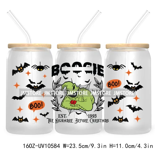 Horror Princess Halloween 16OZ UV DTF Cup Wrap Transfer Stickers Movie Killers Custom Labels For Libbey Glass Can Trick Or Treat