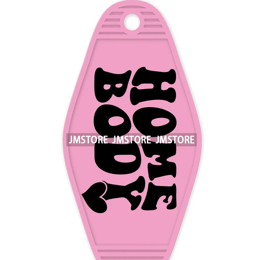 Pink Cowgirl Valentine's Day Candy Hearts High Quality WaterProof UV DTF Sticker For Motel Hotel Keychain Leopard Love Vibes