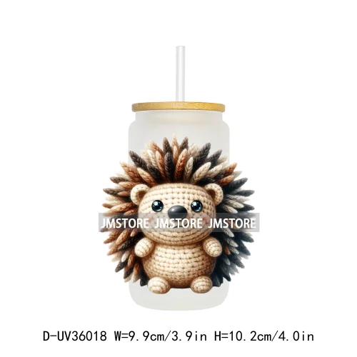 New Knitted Baby Animals UV Sticker Decals For Libbey Cold Cups Mugs Tumbler Transfer Stickers Waterproof High Quality Labels