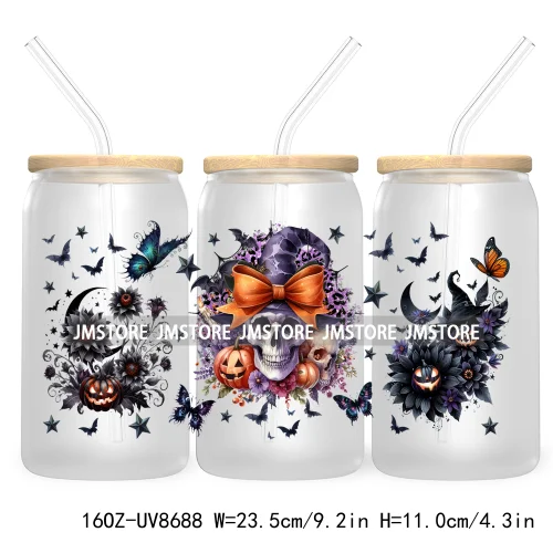 Witching Hour Cocktail Club 16OZ UV DTF Cup Wrap Transfer Stickers Halloween Custom Labels Waterproof Logo For Libbey Glass Can