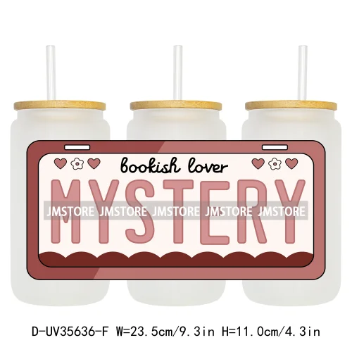 Fantasy Bookish Lover Reading 16OZ UV DTF Cup Wraps Ready To Apply Waterproof Transfer Stickers For Libbey Glass Can Tumbler