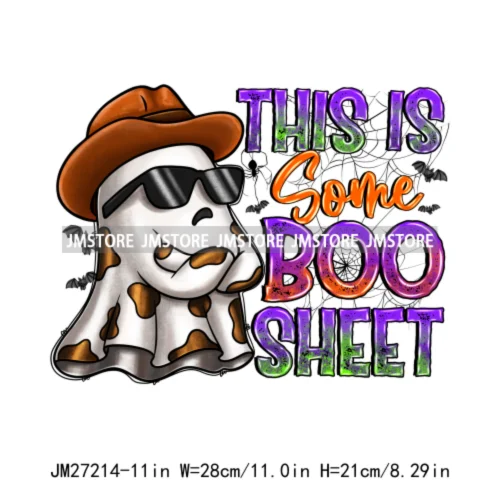 Sweet Spooky Ice Cream Season Ghost Boo Halloween Creepy People Trick Or Treat Candy DTF Iron On Transfers Stickers For T-shirts