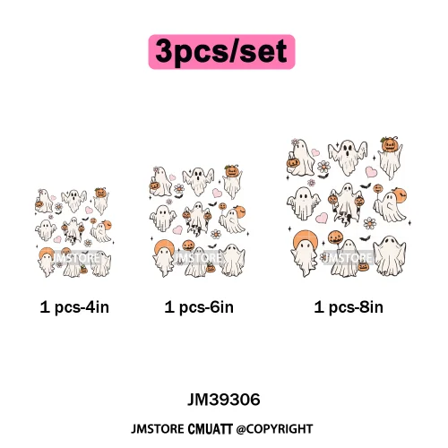 Ghost Spooky Mama Season Trick or Treat Coquette Bow Halloween Iron on DTF Washable Transfer Sticker Ready to Press for Clothing