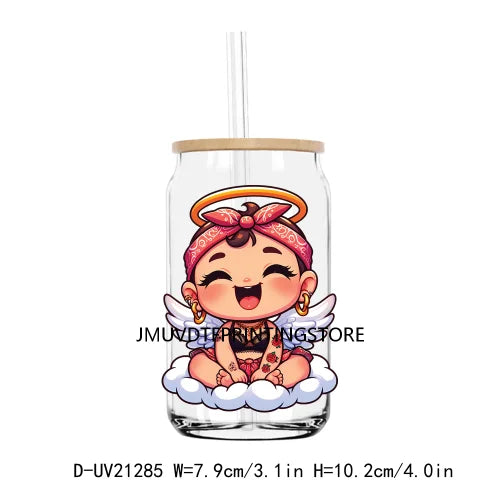 Hot Sale Cute Chicano Baby Angel UV DTF Transfer Sticker Decals For Libbey Cold Cup Mugs Tumbler Waterproof DIY Logo Mexican Kid