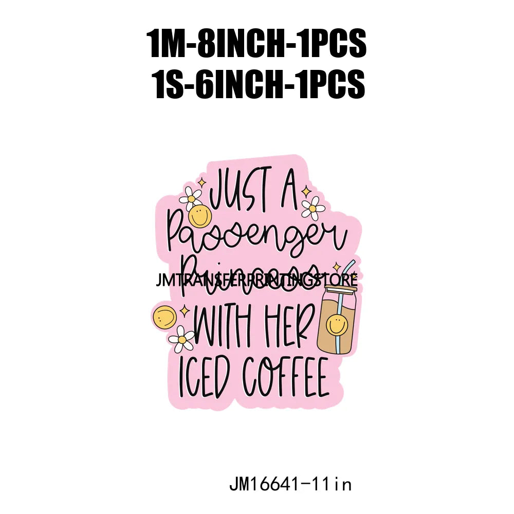 Custom Affirmative Thoughts Worthy Iced Coffee Positive Quotes Iron-On DTF Transfer Decals Sticker Ready To Press For Clothes Ba