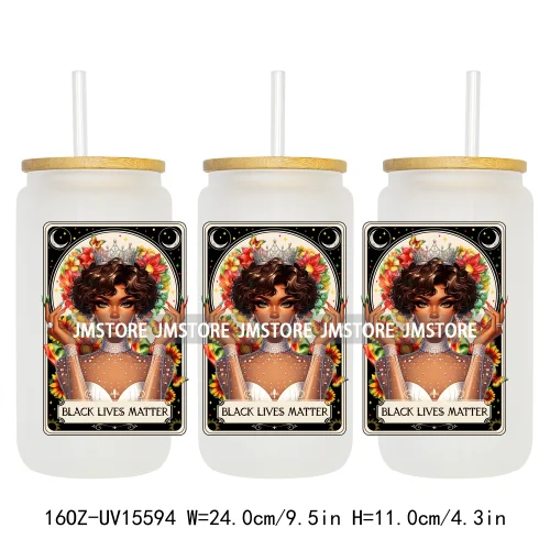 1865 Juneteenth Black History Month UV DTF Cup Wraps Ready To Apply CustomTransfer Stickers For 16OZ Libbey Glass Can Tumbler