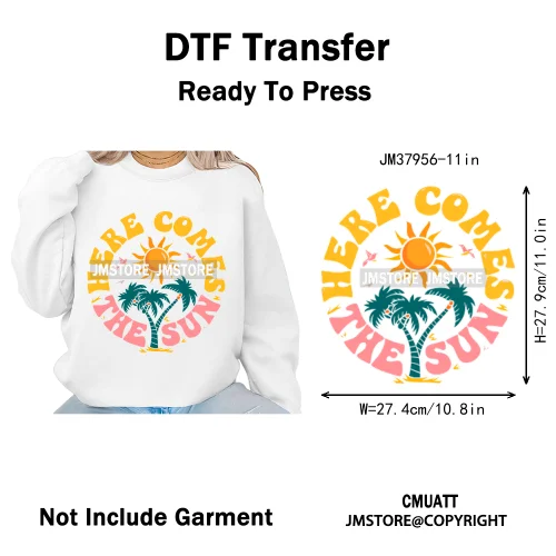 Hello Summer Beach Vibes Stay Cool Live In Sunshine Hot Mom Cowgirl Iron on DTF Transfers Stickers Ready to Press for T-shirts