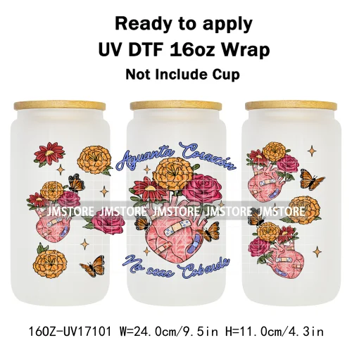 Spooky Conchas Mexican Halloween Ghost UV DTF Wraps Transfer Sticker Selfadhesive Waterproof Labels For 16OZ Libbey Glass Can