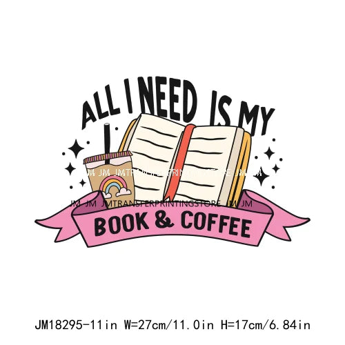 Coffee And Books Cozy Girl Book Club Good Thinking Quotes Iron On DTF Transfers Printing Stickers Ready To Press For Clothing