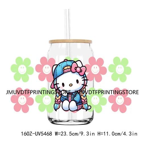 Popular Cartoon Character Sport 16OZ UV DTF Cup Wrap Transfer Stickers Custom Label Durable Waterproof Logo For Libbey Glass Can