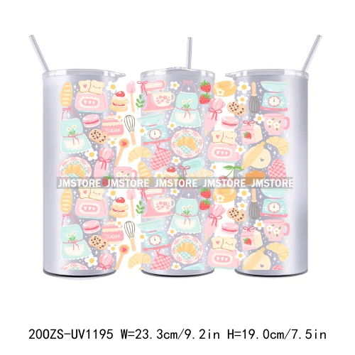 Floral Fruit Bookish Affirmation 20OZ Tumbler Wraps Ready To Ship UV DTF Transfer Stickers Waterproof Prints For Skinny Tumbler