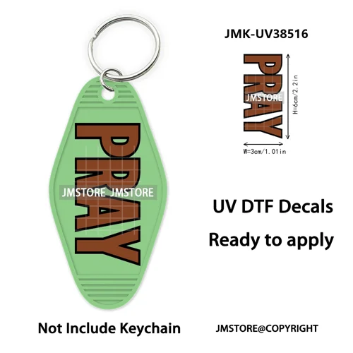 Christian Bible Jesus Faith Letters UV DTF Motel Keychain Decals Ready To Ship Custom Transfer Stickers Print For Hotel Keychain