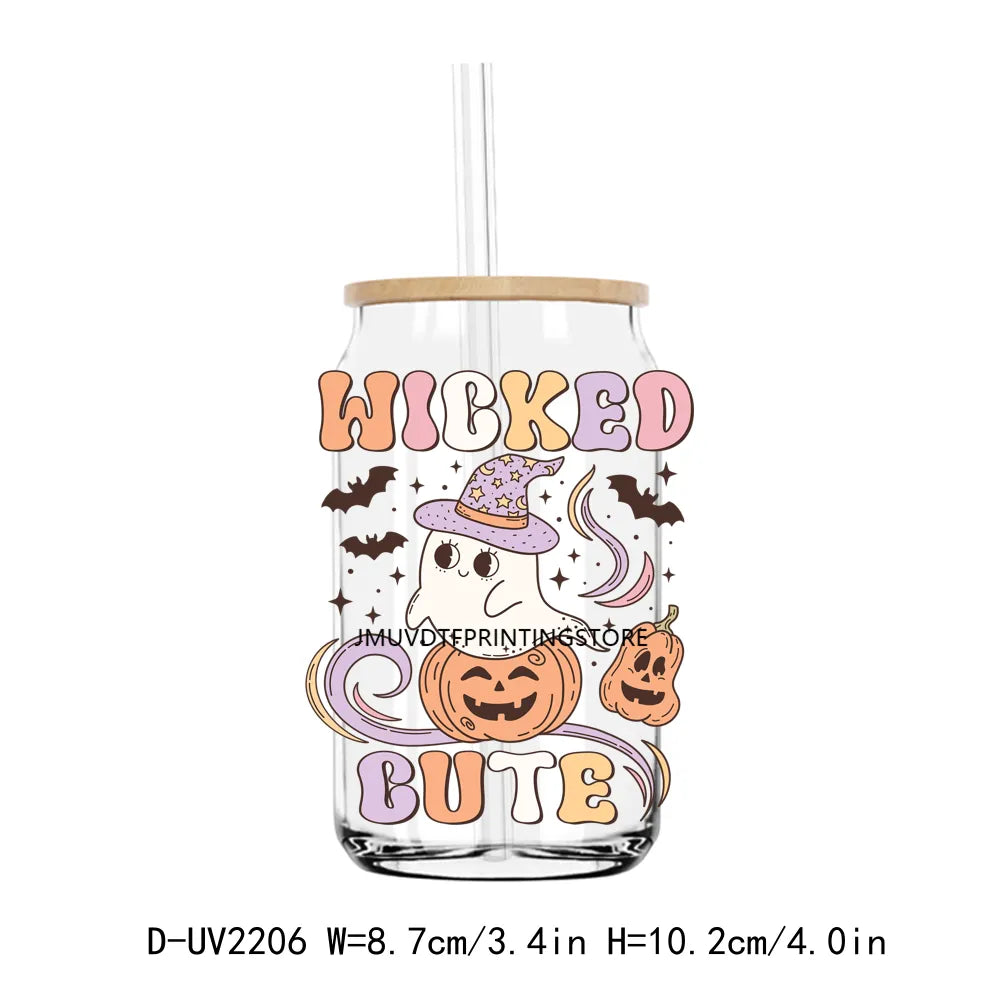 Sweet Spooky Hippie Halloween Boo Vibes UV DTF Transfers Stickers Decals For Libbey Cold Cups Mugs Tumbler Waterproof DIY Craft