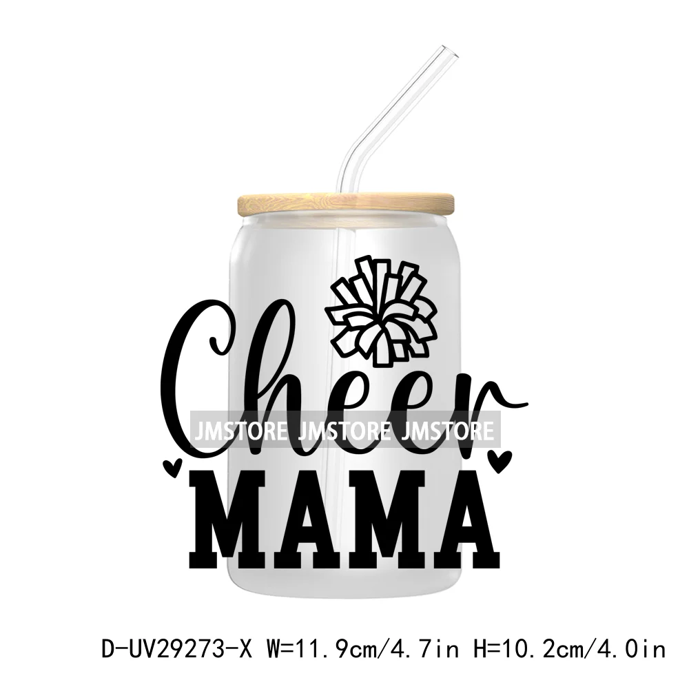 Cheer Mom Mama Sport UV DTF Transfer Stickers Decals For Libbey Cold Cups Mugs Tumbler Waterproof Craft Coquette Bow Cheerleader