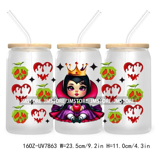 Cute Baby Princess Queen 16OZ UV Cup Wrap DTF Transfer Stickers For Libbey Glass Can Cups Tumbler Waterproof Labels Best Friends