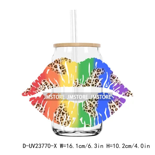 Retro Rainbow Butterfly Pride UV DTF Transfer Stickers Decals For Libbey Cold Cups Mug Tumbler Custom Waterproof Logo Proud Mama