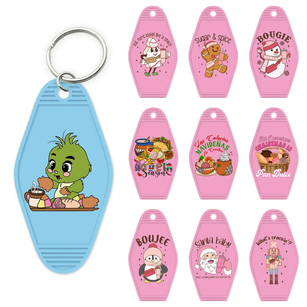 Mexican Christmas Santa Baby High Quality Durable WaterProof UV DTF Sticker Logo For Motel Hotel Keychain Pan Dulce