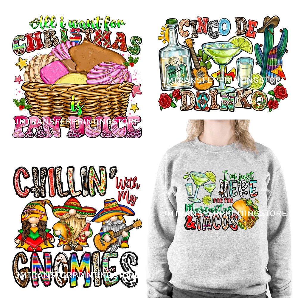 Viva Mexico Cinco De Drinko Logos Mama Cita Cowhide Western Spicy Taco Bout Party Iron On DTF Transfer Stickers For Sweatshirt