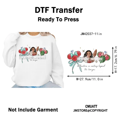 Retro Cartoon Magical Princess Girly Bow Mouse Ears Headbands Iron on DTF Washable Transfers Stickers Ready to Press for Hoodies