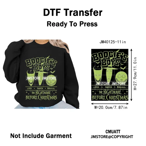 Halloween Horror Party Cartoon Friends Nightmare Spooky Vibes Iron on DTF Washable Transfers Stickers Ready to Press for Clothes