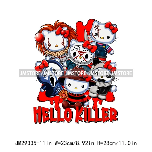 Cartoon Horror Character Halloween Vibes Pumpkin Killer Logos Iron On DTF Transfers Stickers Ready To Press For Hoodies