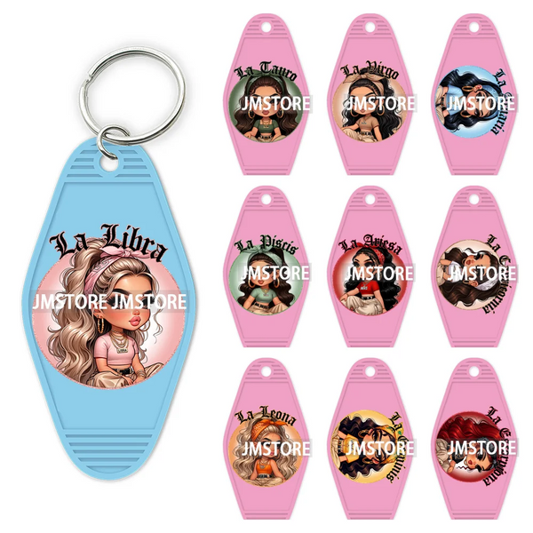 Chicana Chola Chibi Style Latina Zodiac High Quality Durable WaterProof UV DTF Stickers For Motel Hotel Keychain Lady Women