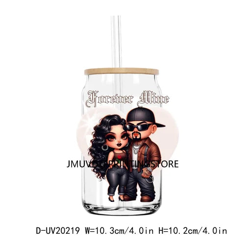 Old School Cholo Couple UV DTF Transfer Stickers Decals For Libbey Cold Cups Mugs Tumbler Waterproof DIY Logo Chicano Valentines