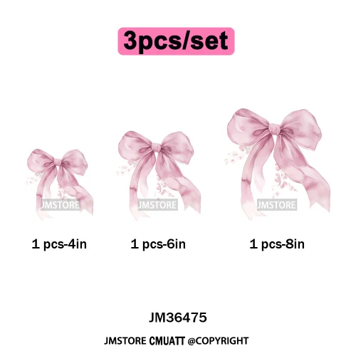 Floral Love Season Coquette Bow Wedding Party Vibes Decals Iron on DTF Washable Transfers Stickers Ready to Press for Dresses