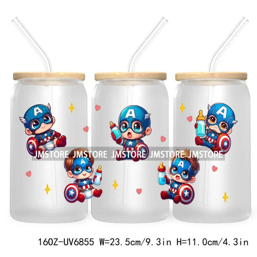 Cartoon Mouse Princess Friends 16OZ UV DTF Cup Wrap Transfers Stickers For Libbey Glass Can Cups Tumbler Waterproof Craft