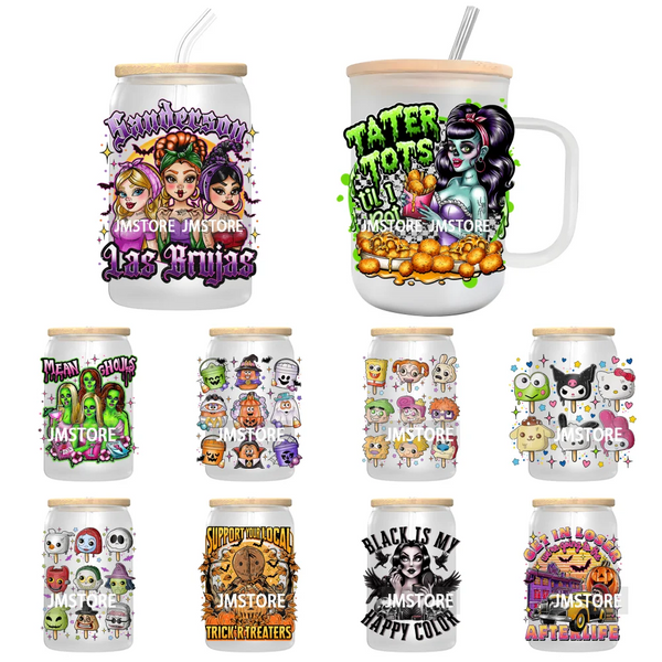 Horror Movies Ice Cream Cartoon Characters UV DTF Transfers Stickers Decals For Libbey Cold Cups Mugs Tumbler Waterproof Logo