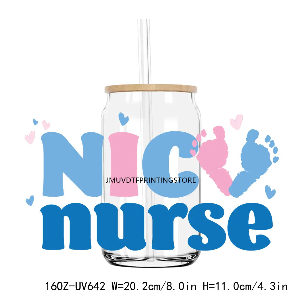 Western Registered Nurse 16OZ UV DTF Cup Wrap Transfers Stickers Custom Labels DIY Durable Waterproof Logo For Libbey Glass Can