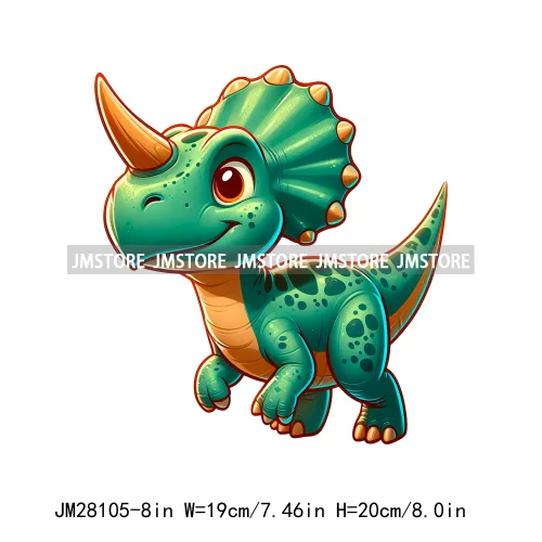 Funny Diy Dinosaur Cute Dino Nursery Animal DTF Iron On Transfers Stickers Ready To Press For T-shirts Bags