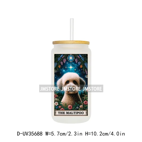 Dog Cat Animals Tarot Card UV Sticker Decals For Libbey Cold Cups Mugs Tumbler Transfer Stickers Waterproof High Quality Labels