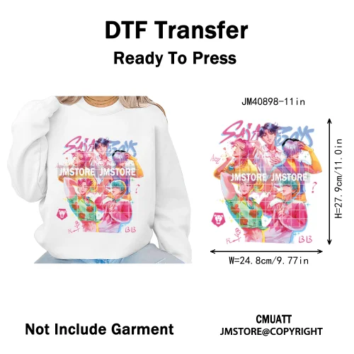 Kpop Movie Style Soda Pop Demon Inspired Movie Girl Dinner Iron on DTF Washable Transfers Stickers Ready to Press for Hoodies