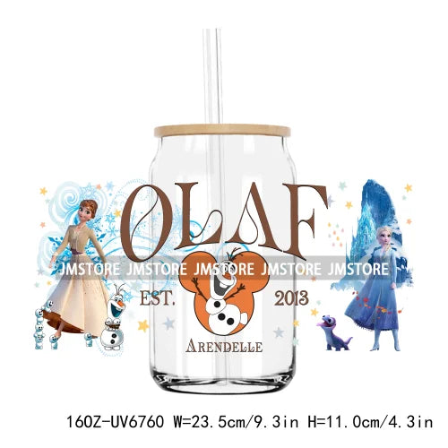 Cartoon Lion Tiger Princess 16OZ UV DTF Cup Wrap Transfers Stickers Custom Labels Durable Waterproof Logo For Libbey Glass Can