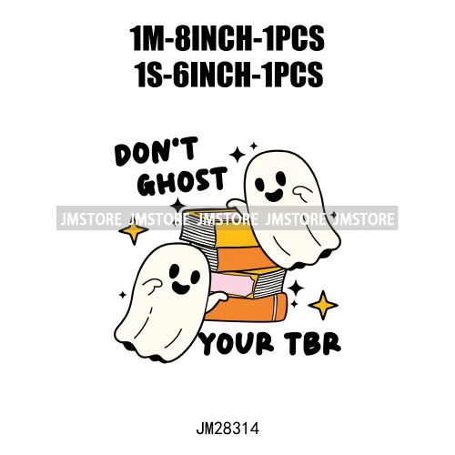 Howdy Halloween Spooky Book Lover Club Boo Jee Designs Ghosting You For Books Coffee Iron On DTF Transfers Stickers For Hoodies