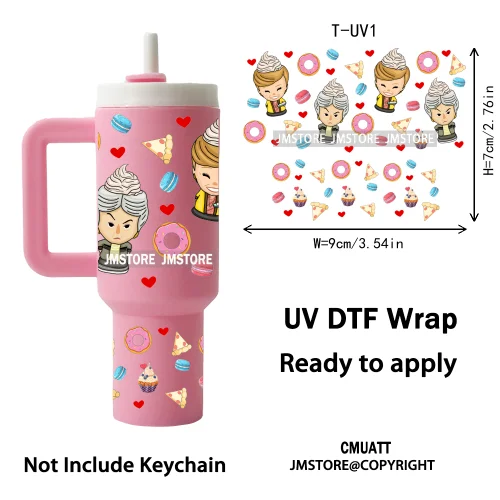 Wholesale Bulk Cartoon UV DTF Wraps Ready To Apply Transfer Stickers Waterproof For Mini Tumbler Keychain