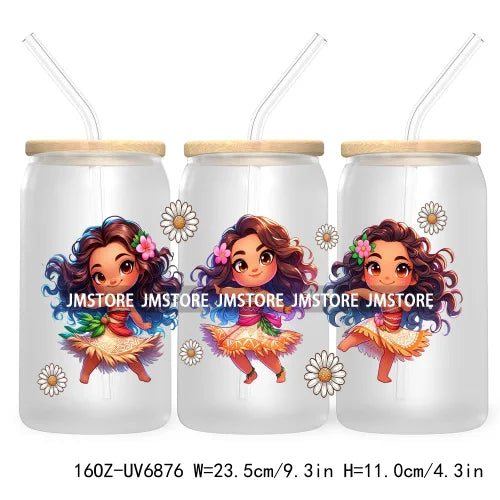 Cartoon Mouse Princess Friends 16OZ UV DTF Cup Wrap Transfers Stickers For Libbey Glass Can Cups Tumbler Waterproof Craft