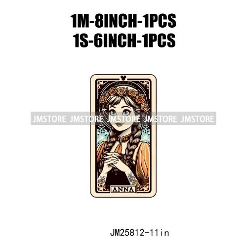 Cute Cartoon Animal Princess Characters Halloween Tarot Cards DTF Iron On Transfers Stickers Ready To Press For T-shirt Bags