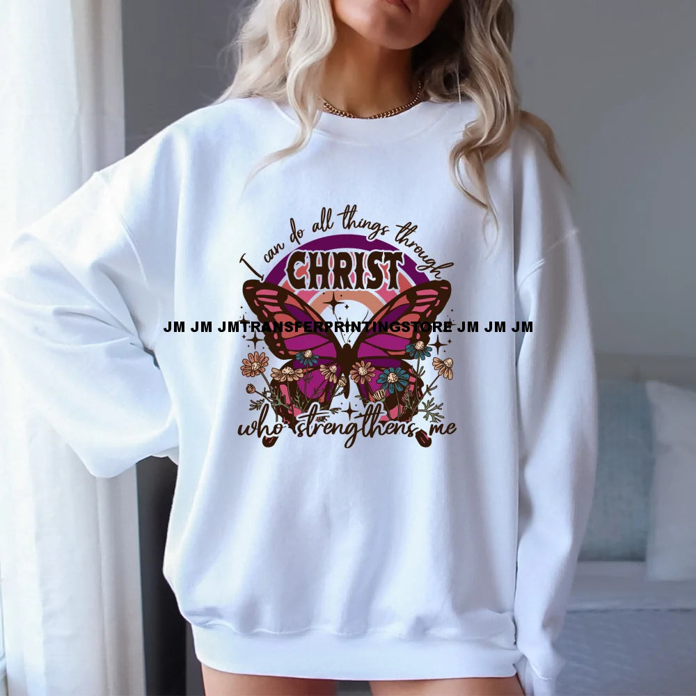 The Lord is my Shepherd Easter Christian Spring Floral Easter Bunny Bow Iron On DTF Transfer Stickers Ready To Press For Clothes