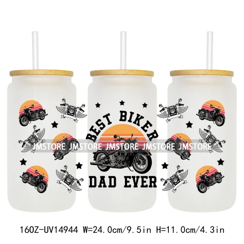 Dad Daily Affirmations Father's Day 16OZ UV DTF Cup Wrap Ready To Apply Waterproof Transfer Sticker For Libbey Glass Can Tumbler