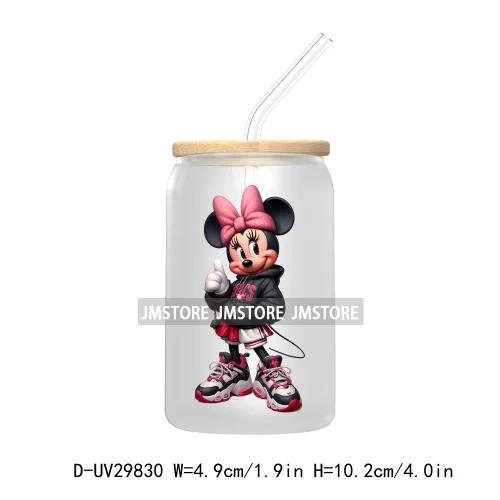 New Trendy Cartoon Mouse Couple Watercolor UV DTF Transfer Sticker Decals For Libbey Cold Cups Mugs Tumbler Animal Kingdom Vibes