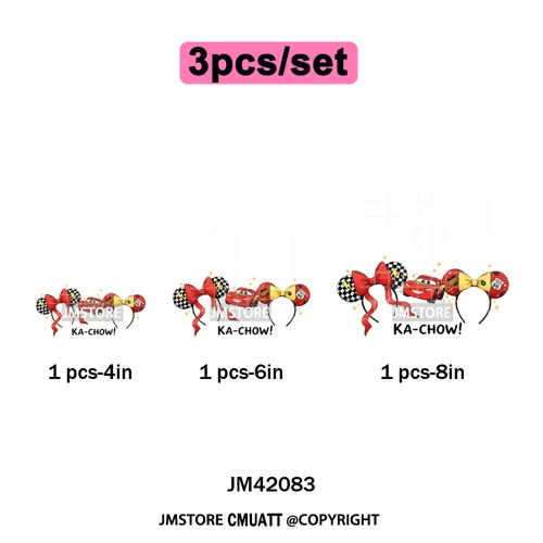 Cute Girls Coquette Magic Kingdom Mouse Ears Cartoon Quotes Iron on DTF Washable Transfers Stickers Ready to Press for T-shirts