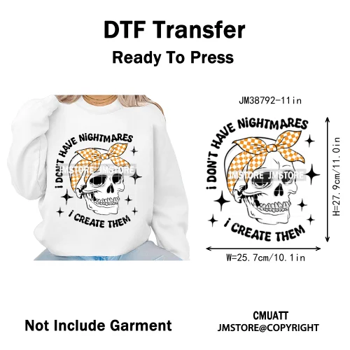 Sarcasm Halloween Time Boos Ghost Spooky Vibes Washable Designs Iron on DTF Transfers Stickers Ready to Press for T-shirts Bags