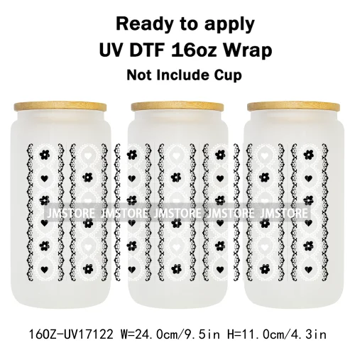 Coquette Bow Fall Autumn Pumpkins 16OZ UV DTF Cup Wraps Ready To Apply Waterproof Transfer Stickers For Libbey Glass Can Tumbler