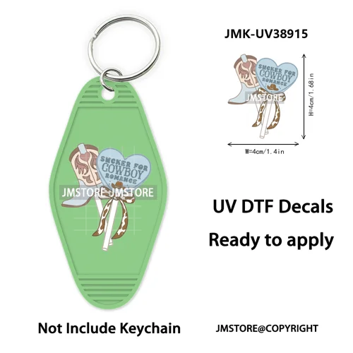 Reading Book Animals Mental Health UV DTF Motel Keychain Wraps Ready To Apply Waterproof High Quality Hotel Keychain Decals