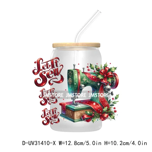 Just A Woman Who Loves To Sew UV DTF Transfer Stickers Decals For Libbey Cold Cups Mugs Tumbler Custom Waterproof Sewing Machine