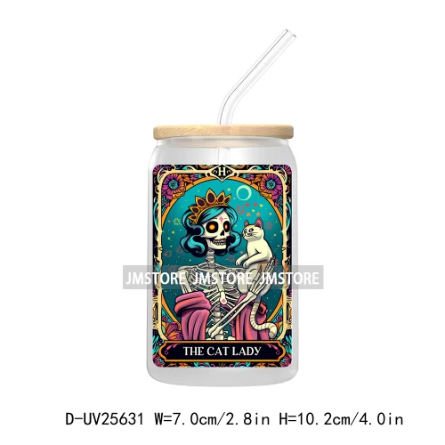 The Witch Tarot Card UV DTF Transfer Stickers Decals For Libbey Cold Cups Mugs Durable Waterproof Custom Logo Label Gothic Vibes