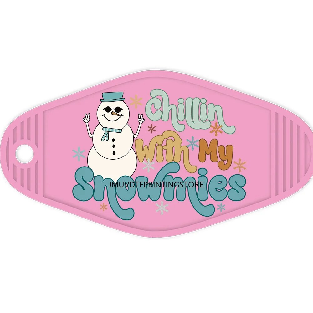 Retro Christmas Dashing Through the Snow High Quality WaterProof UV DTF Sticker For Motel Hotel Keychian