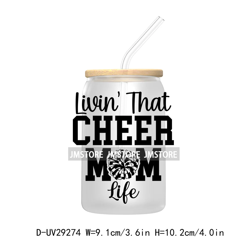 Cheer Mom Mama Sport UV DTF Transfer Stickers Decals For Libbey Cold Cups Mugs Tumbler Waterproof Craft Coquette Bow Cheerleader